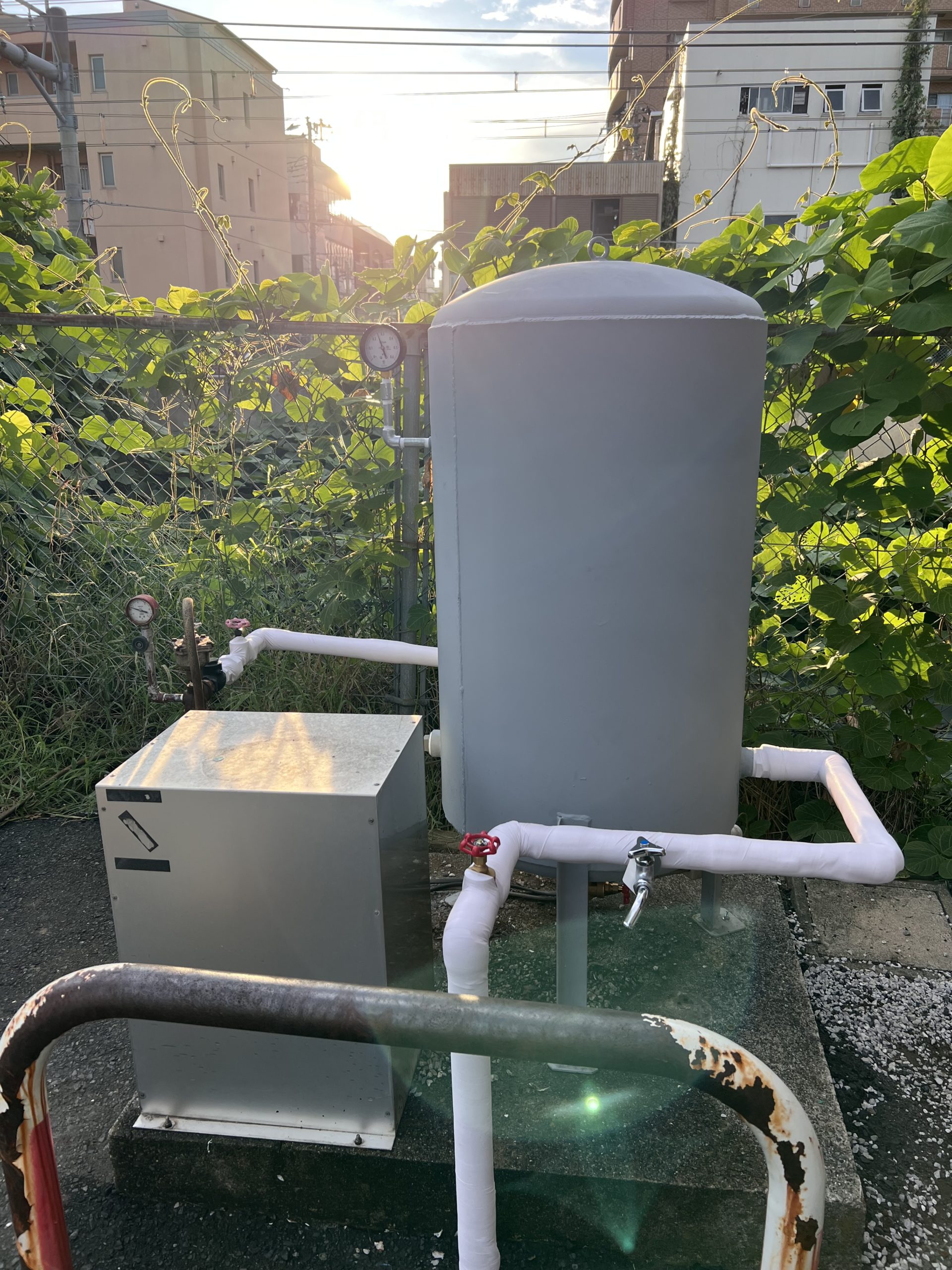 井戸圧力タンク交換　施工実績　写真